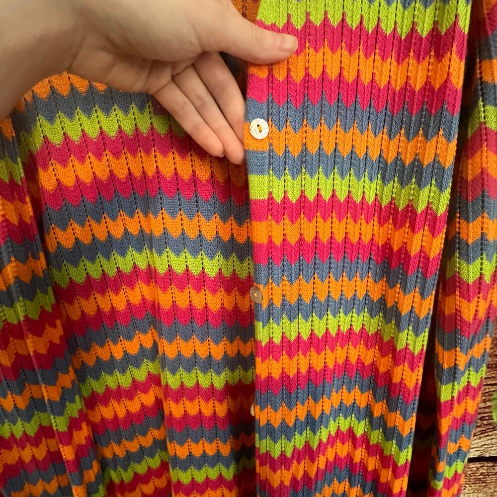 Show Me Your Mumu Jazmine Cardi Paradise Island Knit Rainbow Duster Coverup Med - Picture 5 of 7